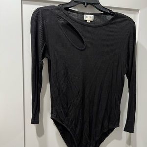 H.I.P Black Long Sleeve Cut Out Unitard Size Medium